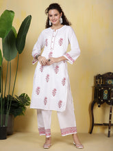 Printed Cotton Blend Kurta With Pants